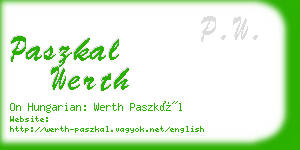 paszkal werth business card
